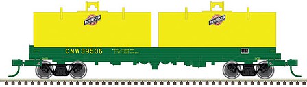 Atlas Model Railroad 50005716 N Scale Cushion Coil Car with Round Hoods - Ready to Run - Master(R) -- Chicago & North Western #39525 (green, yellow)