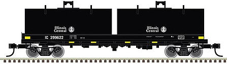 Atlas Model Railroad 50005721 N Scale Cushion Coil Car with Round Hoods - Ready to Run - Master(R) -- Illinois Central 299622 (black, white)