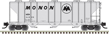 Atlas Model Railroad 50005736 N Scale PS-4000 3-Bay Covered Hopper - Ready to Run - Master(R) -- Monon 440025 (gray, black)