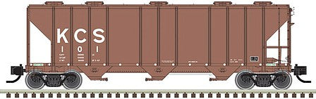 Atlas Model Railroad 50005744 N Scale PS-4000 3-Bay Covered Hopper - Ready to Run - Master(R) -- Kansas City Southern 113 (Boxcar Red, white)