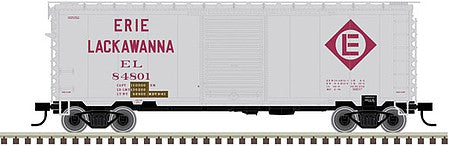 Atlas Model Railroad 50005777 N Scale PS-1 40' Boxcar, 6' Door - Ready to Run - Master(R) -- Erie Lackawanna 84435 (gray, maroon)