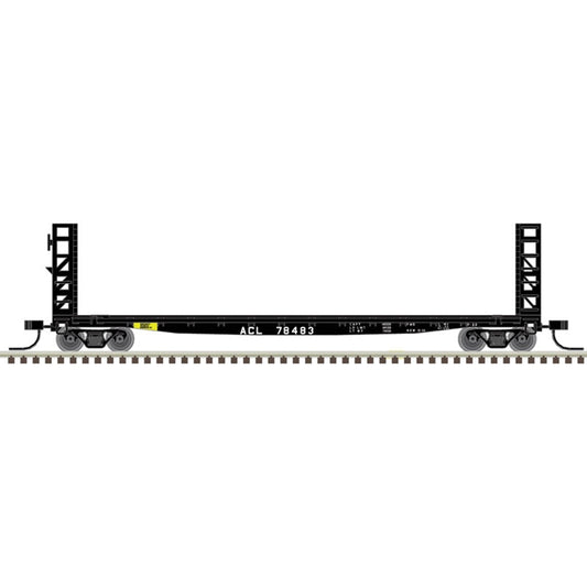 Atlas Model Railroad 50005784 N Scale GSI-GSC 48' Bulkhead Flatcar - Ready to Run - Master(R) -- Atlantic Coast Line 78496 (black, white)