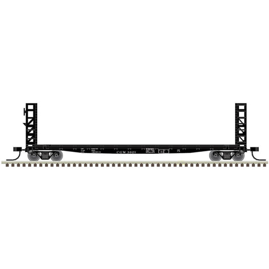 Atlas Model Railroad 50005796 N Scale GSI-GSC 48' Bulkhead Flatcar - Ready to Run - Master(R) -- Chicago Great Western 3024 (black, white)
