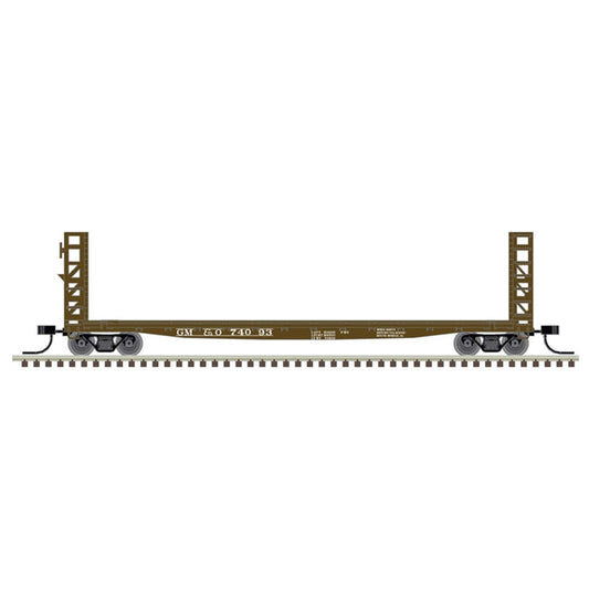 Atlas Model Railroad 50005800 N Scale GSI-GSC 48' Bulkhead Flatcar - Ready to Run - Master(R) -- Gulf, Mobile & Ohio 74093 (Boxcar Red, white)