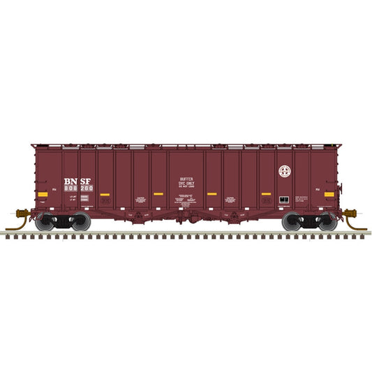 Atlas Model Railroad 50005807 N Scale 4180 Airslide Covered Hopper - Ready to Run - Master(R) -- BNSF Railway 808044 (Boxcar Red, Buffer Service)