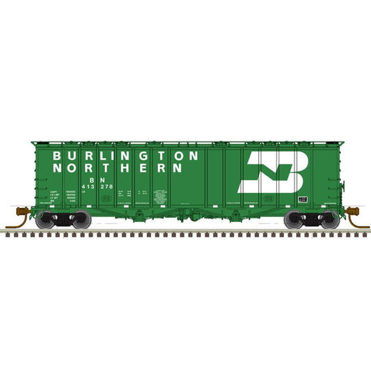 Atlas Model Railroad 50005812 N Scale 4180 Airslide Covered Hopper - Ready to Run - Master(R) -- Burlington Northern 413346 (green, white)