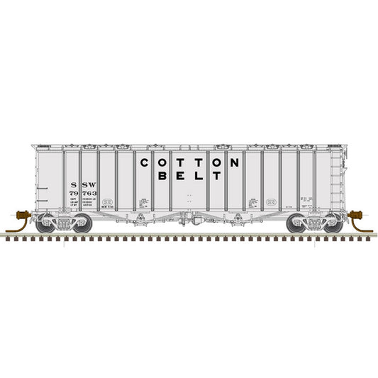 Atlas Model Railroad 50005815 N Scale 4180 Airslide Covered Hopper - Ready to Run - Master(R) -- Cotton Belt SSW 79738 (gray, black)