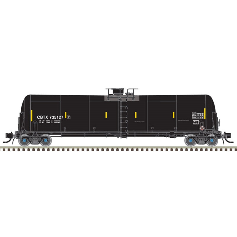 Atlas Model Railroad 50005821 N Scale 4-TrinityRail(R) 31,000-Gallon Crude Oil Tank, 2-4180 Airslide Buffer Car Se -- BNSF 808122, 808113; Capital Finance CBTX 735127, 735130, 735136, 735141