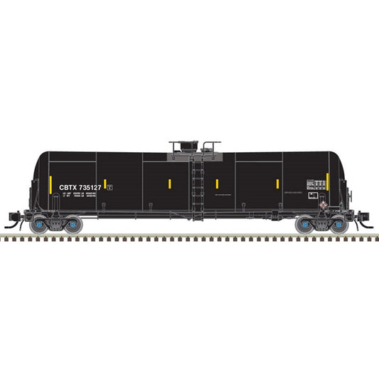 Atlas Model Railroad 50005821 N Scale 4-TrinityRail(R) 31,000-Gallon Crude Oil Tank, 2-4180 Airslide Buffer Car Se -- BNSF 808122, 808113; Capital Finance CBTX 735127, 735130, 735136, 735141