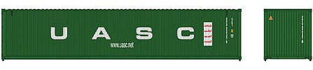 Atlas Model Railroad 50005889 N Scale 40' Standard-Height Container 3-Pack - Assembled -- United Arab Shipping Co. UACU Set 1 (green)