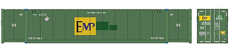 Atlas Model Railroad 50005944 N Scale 53' Jindo-CIMC Corrugated Container 3-Pack - Assembled - Master(R) -- EMP Set 1 634509, 634524, 634725 (green, Large Side Logo)