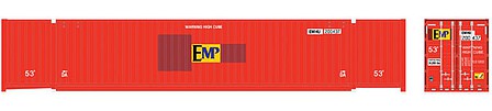 Atlas Model Railroad 50005949 N Scale 53' Jindo-CIMC Corrugated Container 3-Pack - Assembled - Master(R) -- EMP Set 2 200413, 200427, 200475 (ex-HUB, orange)