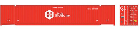 Atlas Model Railroad 50005953 N Scale 53' Jindo-CIMC Corrugated Container 3-Pack - Assembled - Master(R) -- Hub Group Set 2 634758, 634776, 634783 (orange, DA Markings)