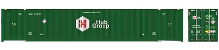 Atlas Model Railroad 50005955 N Scale 53' Jindo-CIMC Corrugated Container 3-Pack - Assembled - Master(R) -- Hub - Union Pacific Set 2 249467, 249555, 249642 (green)