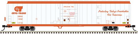 Atlas Model Railroad 50005959 N Scale Cryogenic Reefer - Ready to Run - Master(R) -- Cryo-Trans 1323 American Falls (white, orange)