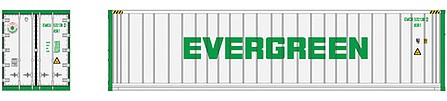 Atlas Model Railroad 50005998 N Scale 40' Reefer Container 3-Pack - Master(R) -- Evergreen Set 1 EMCU 5321382, 5321401, 5321443 (white, green)