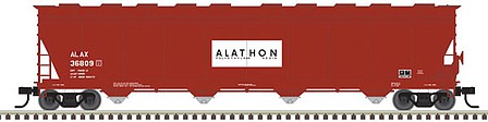 Atlas Model Railroad 50006009 N Scale ACF 5701 Centerflow Plastics Hopper - Ready to Run - Master(R) -- Cain Chemicals ALAX 36823 (red, white)