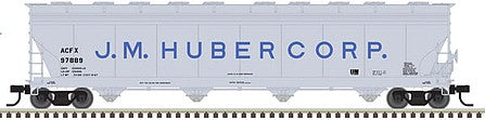 Atlas Model Railroad 50006015 N Scale ACF 5701 Centerflow Plastics Hopper - Ready to Run - Master(R) -- J.M. Huber Corp. ACFX 97889 (gray, blue)