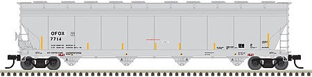 Atlas Model Railroad 50006017 N Scale ACF 5701 Centerflow Plastics Hopper - Ready to Run - Master(R) -- Residco OFOX 7721 (gray)