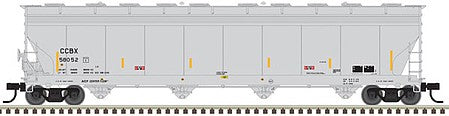 Atlas Model Railroad 50006019 N Scale ACF 5701 Centerflow Plastics Hopper - Ready to Run - Master(R) -- Union Carbide CCBX 58057 (gray)