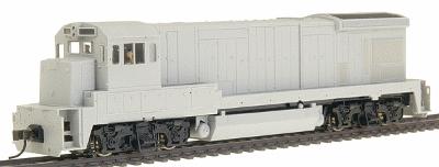 Atlas Model Railroad 8001 HO Scale Master Series Silver Diesel GE B23-7 Powered; DCC-Ready (No Decoder or Sound) -- Undecorated - Phase 1 w/Low Nose, FB-2 & Blomberg Trucks