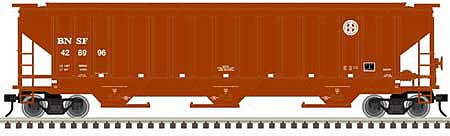 Atlas O 2001682 O Scale Pullman-Standard PS-4750 Covered Hopper - 2-Rail - Ready to Run - Trainman(R) -- Burlington Northern Santa Fe (Boxcar Red, Small Circle-Cross Logo)