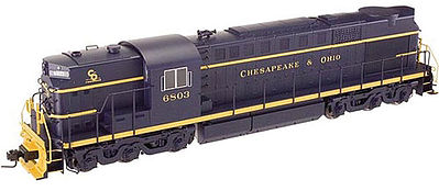 Atlas O 20020019 O Scale Alco RSD7/15 High Nose - Conventional 3-Rail w/Hoen & Bell - Trainman(R) -- Chesapeake & Ohio #6801 (blue, yellow, Serif Lettering)