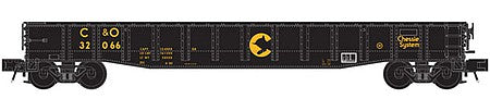 Atlas O 2002168 O Scale 52' 6" Gondola - 2-Rail - Ready to Run -- Chessie System C&O (black, yellow)