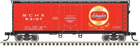Atlas O 2002363 O Scale 40' Plug-Door Boxcar - 2-Rail - Ready to Run -- Schaefer (red, white, gold)