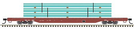 Atlas O 2002610 O Scale 68' Flatcar - 3-Rail - Ready to Run - Trainman(R) -- Norfolk Southern (Boxcar red, wwhite)