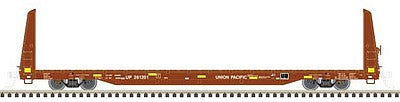 Atlas O 2002616 O Scale 62' Bulkhead Flatcar - 3-Rail - Ready to Run - Trainman(R) -- Union Pacific (Boxcar Red, yellow Conspicuity Marks)