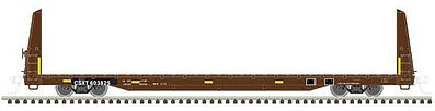 Atlas O 2002620 O Scale 62' Bulkhead Flatcar - 3-Rail - Ready to Run - Trainman(R) -- CSX (Restenciled, Boxcar Red, yellow Conspicuity Marks)
