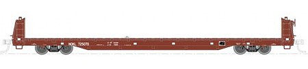 Atlas O 2002668 O Scale 62' Short Bulkhead Flatcar - 2-Rail - Ready to Run - Trainman(R) -- Northwestern Oklahoma (Boxcar Red, white Conspicuity Marks)