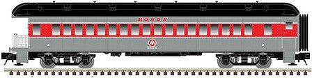 Atlas O 2002717 O Scale 60' Heavyweight Observation - 3-Rail - Ready to Run - Trainman(R) -- Monon (gray, red, black)