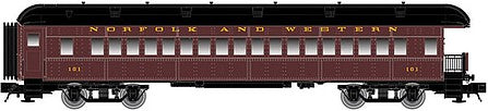 Atlas O 2002721 O Scale 60' Heavyweight Observation - 3-Rail - Ready to Run - Trainman(R) -- Norfolk & Western (maroon, black)