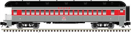 Atlas O 2002767 O Scale 60' Heavyweight Observation - 2-Rail - Ready to Run - Trainman(R) -- Monon (gray, red, black)