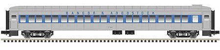 Atlas O 2002956 O Scale Pullman-Osgood Bradley Coach - 2-Rail - Ready to Run - Trainman(R) -- Bangor and Aroostook (gray, blue)