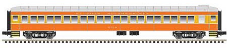 Atlas O 2002960 O Scale Pullman-Osgood Bradley Coach - 2-Rail - Ready to Run - Trainman(R) -- Cotton Belt SSW (Daylight orange, yellow, silver)