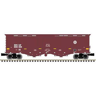 Atlas O 3001084 O Scale 50' Airslide Covered Hopper - 3-Rail - Ready to Run - Premier -- BNSF Railway (Buffer Car, Boxcar Red, white)