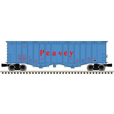 Atlas O 3001088 O Scale 50' Airslide Covered Hopper - 3-Rail - Ready to Run - Premier -- Peavey (blue, red)