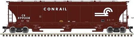 Atlas O 3001137 O Scale Trinity 5161 Cubic Foot Covered Hopper - 3-Rail - Ready to Run - Master(TM) -- Conrail (Fantasy, Boxcar Red, white)
