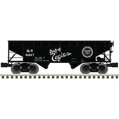 Atlas O 3001235 O Scale Offset-Side 2-Bay Hopper - 3-Rail - Ready to Run - Premier -- Missouri Pacific (black, white)