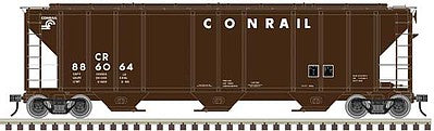 Atlas O 3001365 O Scale PS-4427 Low-Side Covered Hopper - 3-Rail - Ready to Run - Master -- Conrail (Boxcar Red, Small Logo)