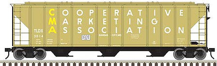 Atlas O 3001372 O Scale PS-4427 Low-Side Covered Hopper - 3-Rail - Ready to Run - Master(R) -- CMA (Boxcar Red, black)