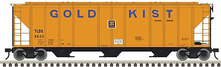 Atlas O 3001373 O Scale PS-4427 Low-Side Covered Hopper - 3-Rail - Ready to Run - Master(R) -- Gold Kist TLDX (yellow, blue)