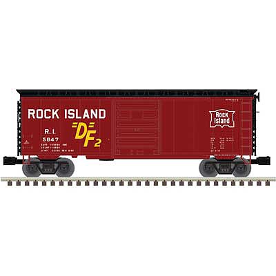 Atlas O 3001844 O Scale 40' PS-1 Boxcar - 3-Rail - Ready to Run - Premier -- Rock Island (Boxcar Red, black, white, DF2 markings)