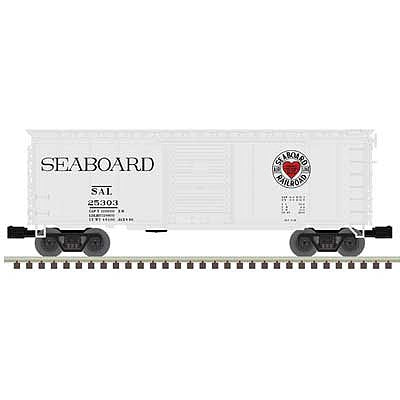 Atlas O 3001845 O Scale 40' PS-1 Boxcar - 3-Rail - Ready to Run - Premier -- Seaboard Air Line (silver, black, red, Heart Logo)