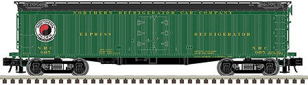 Atlas O 3002036 O Scale General American 53'6" Wood Express Reefer - 2-Rail - Ready to Run - Master -- Northern Refrigerator Car - Northern Pacific (green, black, NP Monad Logo)