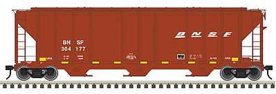 Atlas O 3002364 O Scale PS-4427 Low-Side Covered Hopper - 2-Rail - Ready to Run - Master -- BNSF Railway (Boxcar Red, Wedge Logo, yellow Conspicuity Marks)