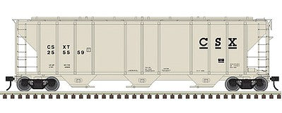 Atlas O 3002366 O Scale PS-4427 Low-Side Covered Hopper - 2-Rail - Ready to Run - Master -- CSX (gray)
